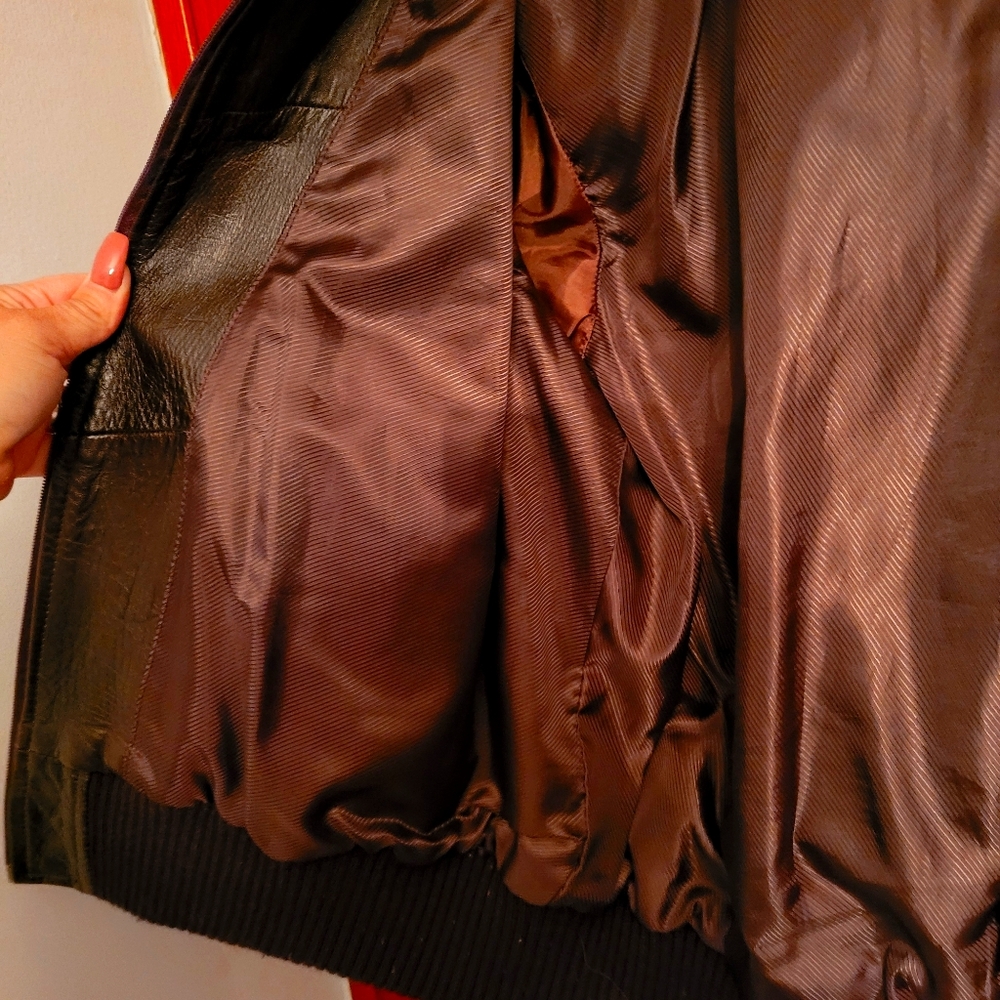 Knoles and Carter soft leather bomber jacket